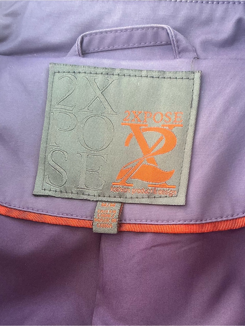 2XPOSE Purple Belted Trench Coat Jacket Medium Statement Buttons Mid-Length - Picture 8 of 11